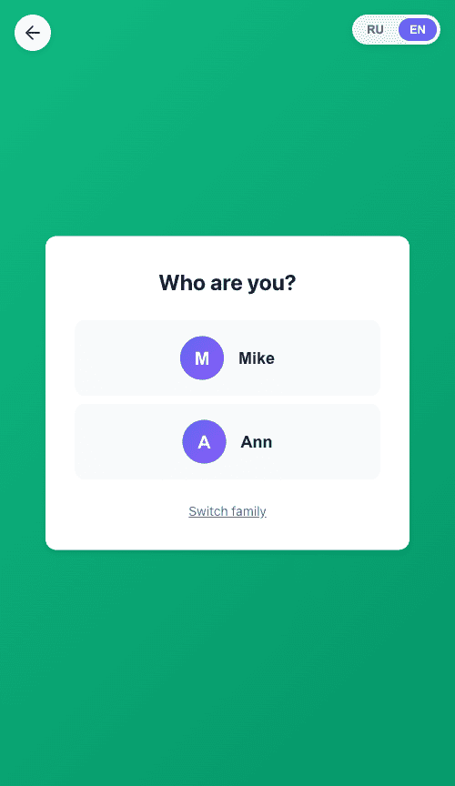 Choose a child profile